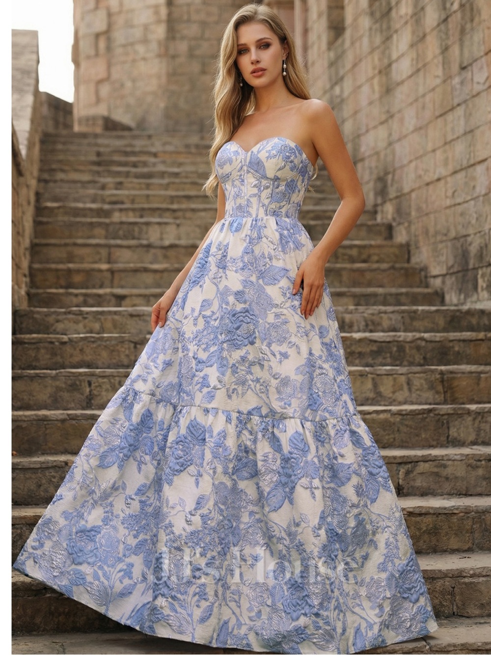 JJ's House Cindra Sweetheart Jacquard Prom Dress